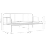 Sofa Bed Frame White Metal Single 324750