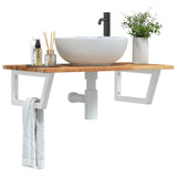 Basin Shelf Wall Mounted Steel and Solid Wood Acacia 3302834