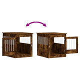 Dog Crate Furniture Smoked Oak 64.5x80x71 cm Engineered Wood 838334