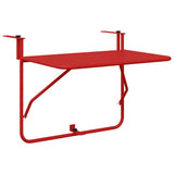Hanging Balcony Table Folding Red 60 x 39 x 65 cm Steel 42008078