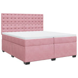 Box Spring Bed with Mattress Pink 200x200 cm Velvet 3291019