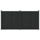 Fence Panel 2 pcs WPC and Aluminium Black 3429484