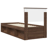 Bed Frame with Headboard Brown Oak 75 x 190 cm Solid Pine Wood 3410669