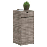 Garden Storage Cabinet Grey 55x55x111 cm Poly Rattan 365561