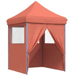 ZNTS Foldable Party Tent Pop-Up with 4 Sidewalls Terracotta 4005005