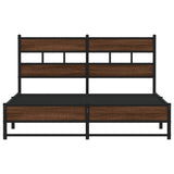 Metal Bed Frame without Mattress Brown Oak 160x200 cm 4017329