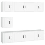 7 Piece TV Cabinet Set White Engineered Wood 3188662