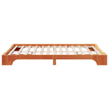Bed Frame Wax Brown 160 x 200 cm Solid Pine Wood 872856