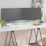 ZNTS TV Stand/Monitor Riser Glass Clear 110x30x13 cm 244132