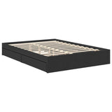 Storage Bed with Headboard Black 140 x 190 cm Engineered Wood 3411209