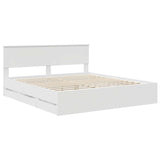 Bed Frame with Drawer White 180 x 200 cm Engineer Wood 3410679
