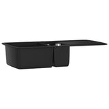 Granite Kitchen Sink Double Basin Black 142946