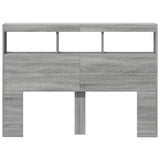 Headboard Cabinet with LED Grey Sonoma 140x17x102 cm 839201