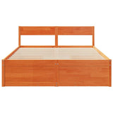 Bed Frame without Mattress Wax Brown 140x200 cm Solid Wood Pine 3282350