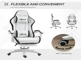 Computer Gaming Chair, PU Leather Desk Chair with Footrest, Swivel Task Chair with 135&deg Reclining T3398P343088