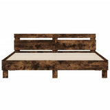 Bed Frame Smoked Oak Engineered Wood Double Modern Bed Frame 3207396