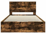 Bed Frame with Drawer Smoked Oak 100 x 200 cm Engineer Wood 3411149