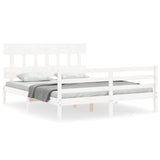 Bed Frame without Mattress White 160x200 cm Solid Wood 3195167
