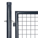 ZNTS Mesh Garden Gate Galvanised Steel 289x75 cm Grey 143362