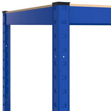 5-Layer Corner Shelf Blue Steel&Engineered Wood 152870