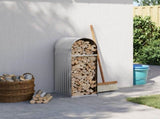 Log Holder Light Grey 40x45x100 cm Galvanised Steel 364547