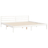 Bed Frame without Mattress White Super King Size Solid Wood 3194067