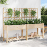 Garden Planter Beige 203.5 x 54 x 152.5 cm Solid fir wood 42006573