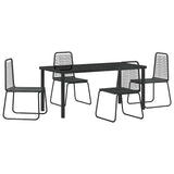 Garden Dining Set 5 pcs Black Powder-Coated Steel 3379390