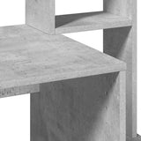 Desk with Shelves Concrete Grey 100x45x140 cm Engineered Wood 860439