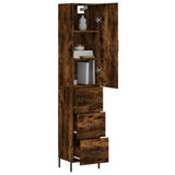 Highboard Smoked Oak 34,5x34x180 cm Engineered Wood 3198862