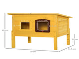 Garden Wooden Cat House Hide Cage Outdoor Pet Play Home Waterproof Roof Kitty Shelter Kennel w/ith T3398P376227