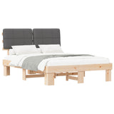 Bed Frame with Upholstered Headboard Natural and Dark grey 877435