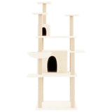 Cat Tree with Sisal Scratching Posts Cream 166 cm 171723