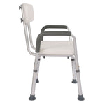 ZNTS Medical Bathroom Safety Shower Tub Aluminium Alloy Bath Chair Bench with Back & Handle White 28373479