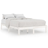 810038 Bed Frame without Mattress White Solid Wood 200x200 cm