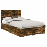 Bed Frame with Drawer Smoked Oak 120 x 200 cm Engineered Wood 3411327