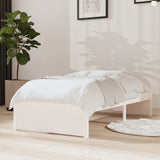 Bed Frame without Mattress White Solid Wood 75x190 cm Small Single 814910