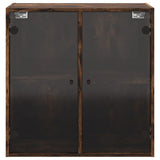 Wall Cabinet with Glass Doors Smoked Oak 68x37x68.5 cm 836494