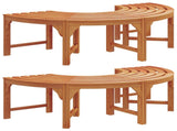 Tree Bench 2 pcs Natural 160 x 80 x 45cm Solid Eucalyptus Wood 3324835