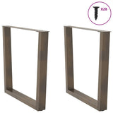 Dining Table Legs V-Shape 2 pcs Natural Steel 80x cm Steel 4012651