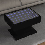 ZNTS Coffee Table with LED Black 70x50x45 cm Engineered Wood 847533