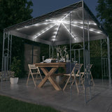 ZNTS Gazebo with LED String Lights 300x300 cm Anthracite 3070339