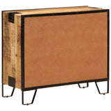 Sideboard 80x31x66 cm Solid Rough Wood Mango and Metal 355843