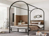 Metal bed, 3FT single bed 90x190cm, Durable and Sturdy, Canopy Twin Bed, Iron bed for adults & N604P283084B