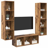 TV Cabinet Set Wall-mounted 3 pcs Old Wood Engineered Wood 3393339