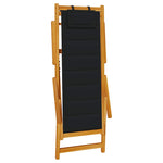 Folding Beach Chair with Armrests Black Acacia Wood & Textilene 4108066