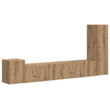 TV Cabinet Set Wall-mounted 3 pcs Artisan Oak Engineered Wood 3409023