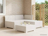 3-Seater Garden Sofa Rattan Look PP White 8011886