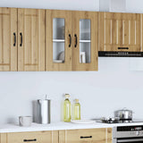 Kitchen Wall Cabinet with Glass Door Kalmar Artisan Oak Engineered Wood 853676
