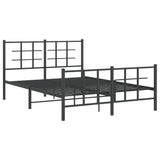Metal Bed Frame without Mattress with Footboard Black 135x190cm 355578